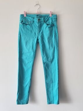 Stylus Skinny Ankle Jeans Womens 26/2 Teal Blue Denim Stretch Casual Boho Casual